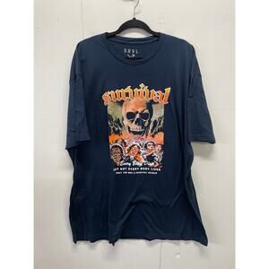 SRVL Survival Men's T-Shirt 3X Navy Everybody Dies.. Streetwear New Without Tags